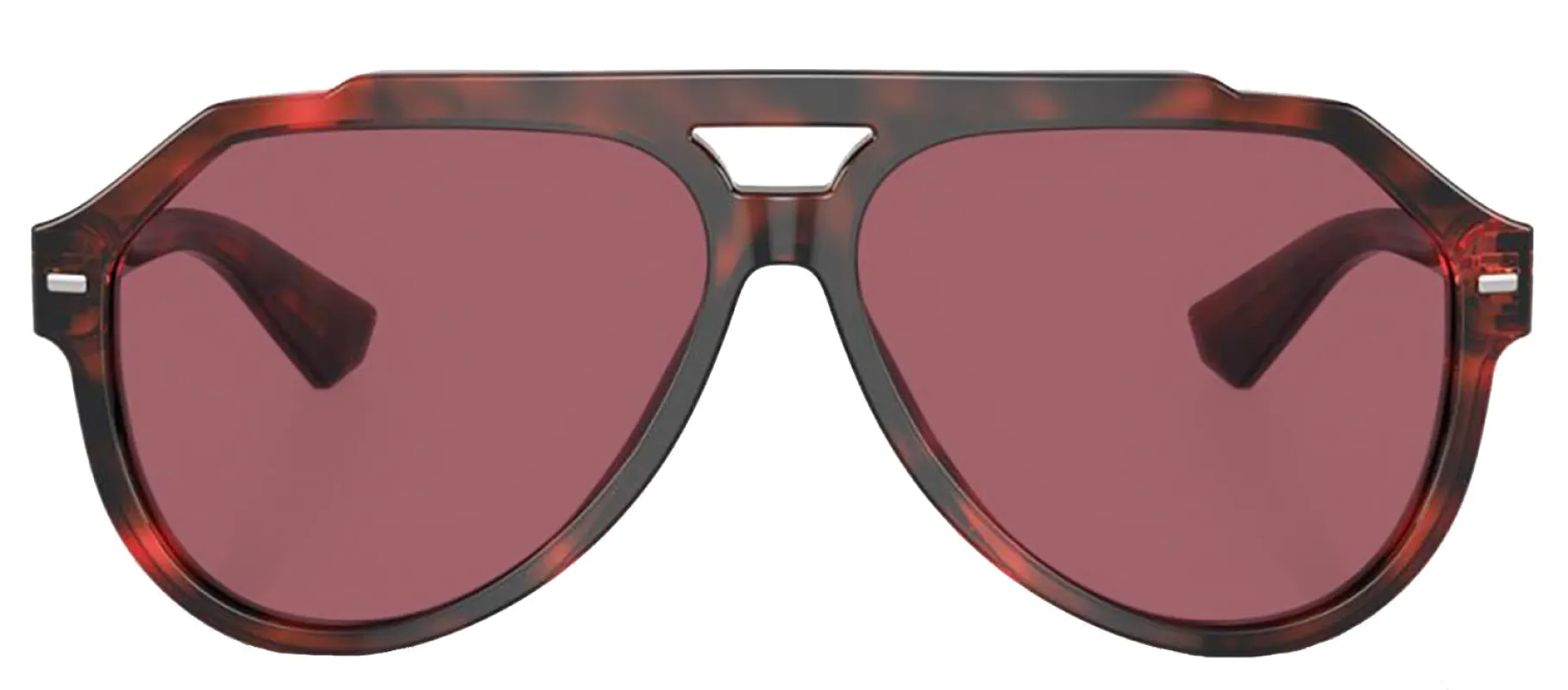 DOLCE & GABBANA DG 4452F 335869 Pilot Red Havana Acetate Sunglasses with Dark Violet Lens sold by Gaffos