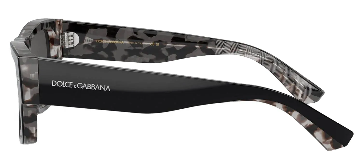 DOLCE & GABBANA DG 4451 340387 Rectangle Black On Grey Havana Acetate Sunglasses with Dark Grey Lens sold by Gaffos product image thumbnail 3