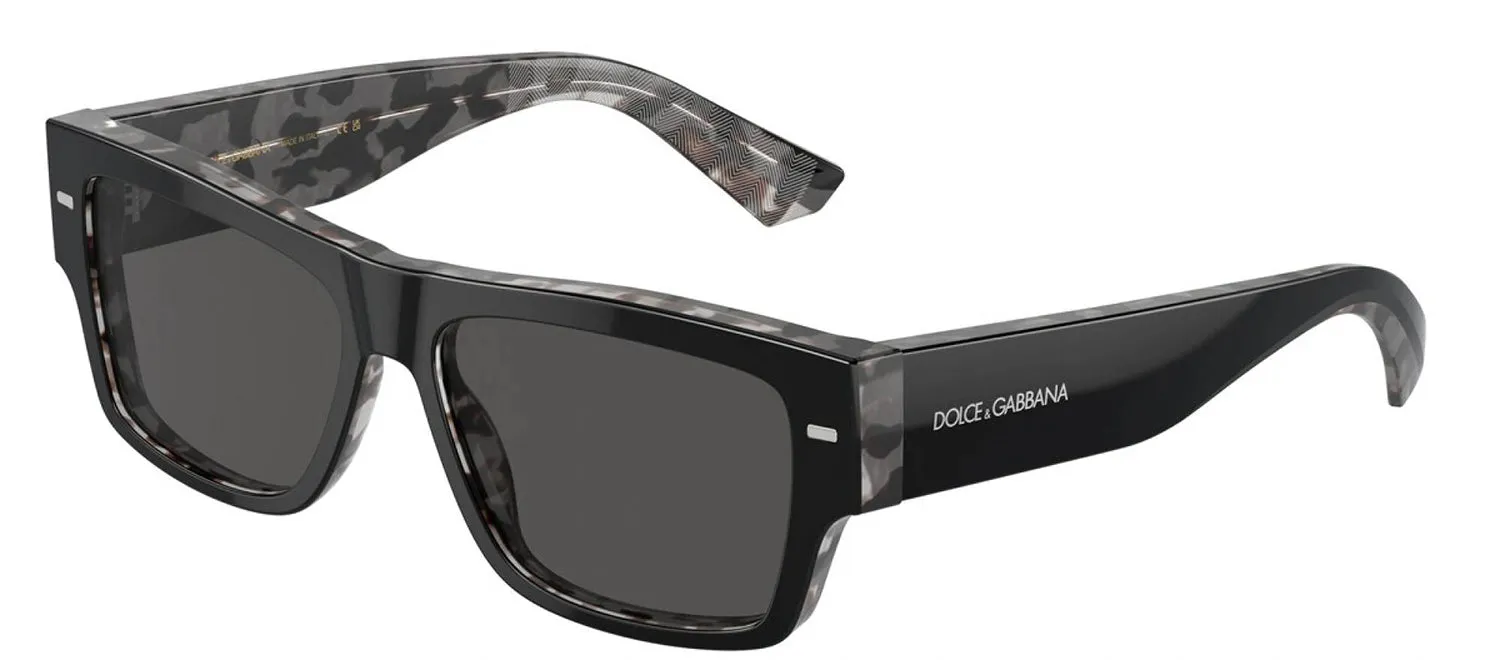 DOLCE & GABBANA DG 4451 340387 Rectangle Black On Grey Havana Acetate Sunglasses with Dark Grey Lens sold by Gaffos product image thumbnail 2