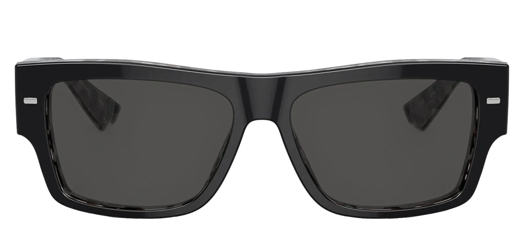 DOLCE & GABBANA DG 4451 340387 Rectangle Black On Grey Havana Acetate Sunglasses with Dark Grey Lens sold by Gaffos