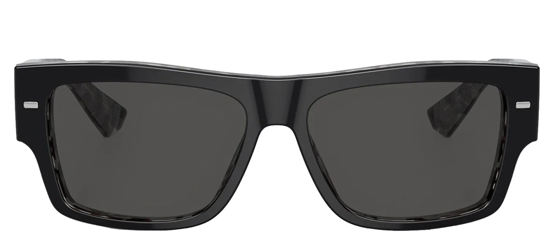 DOLCE & GABBANA DG 4451F 340387 Rectangle Black On Grey Havana Acetate Sunglasses with Dark Grey Lens sold by Gaffos