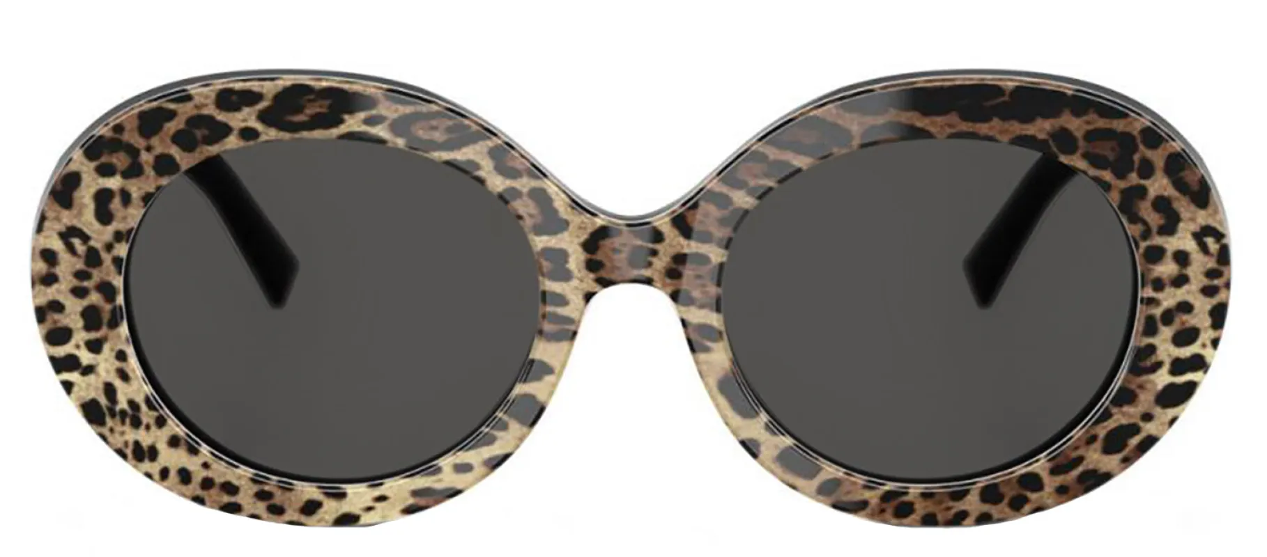 DOLCE & GABBANA DG 4448 316387 Oval Top Leo On Black Acetate Sunglasses with Dark Grey Lens sold by Gaffos