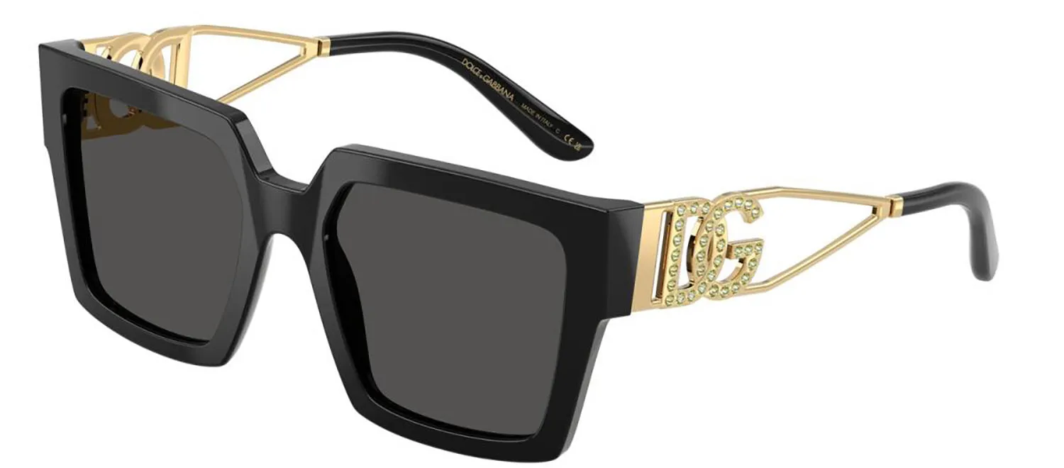 DOLCE & GABBANA DG 4446B 335587 Square Black Acetate Sunglasses with Dark Grey Lens sold by Gaffos product image thumbnail 2