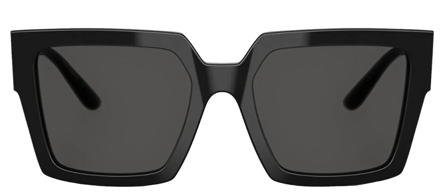 DOLCE & GABBANA DG 4446B 335587 Square Black Acetate Sunglasses with Dark Grey Lens sold by Gaffos