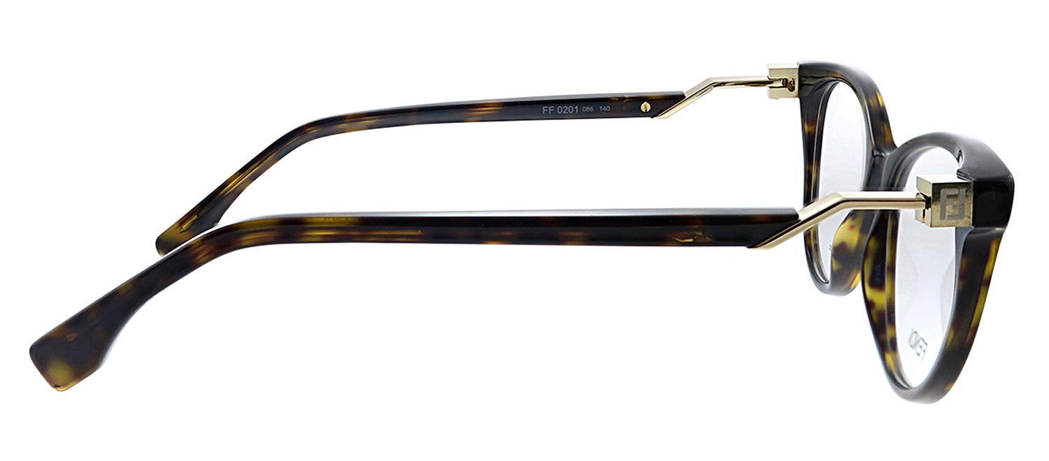 Fendi FF 0201 086 Cat-Eye Plastic Havana Eyeglasses with Demo Lens sold by Gaffos product image thumbnail 3