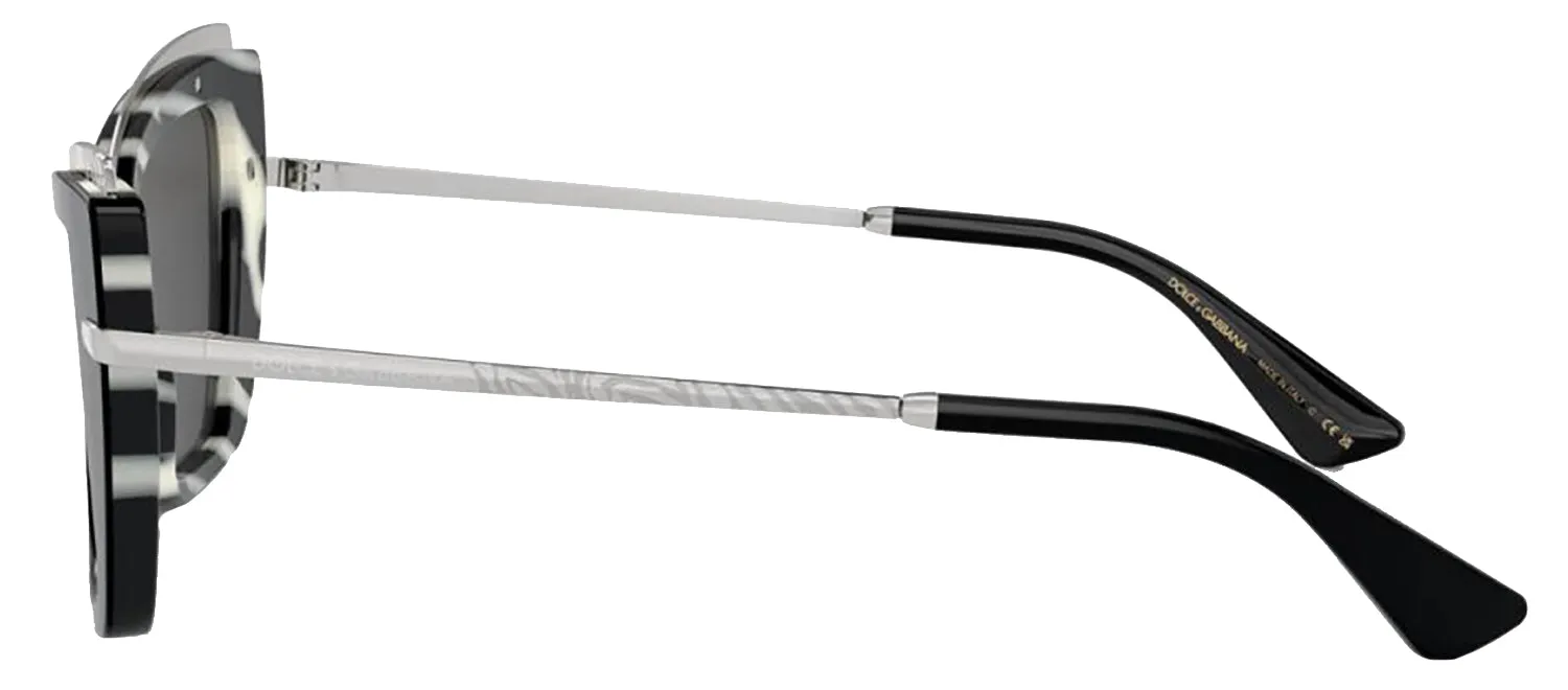 DOLCE & GABBANA DG 4472 337287 Cat Eye Black On Zebra Acetate Sunglasses with Dark Grey Lens sold by Gaffos product image thumbnail 3