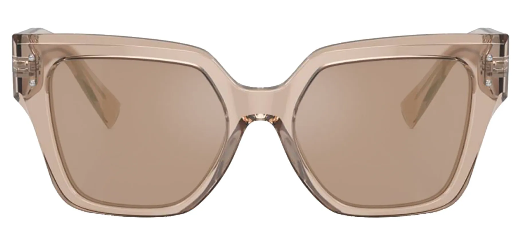 DOLCE & GABBANA DG 4471 34325A Square Transparent Camel Acetate Sunglasses with Light Brown Mirror Flash Gold Lens made by Dolce & Gabanna