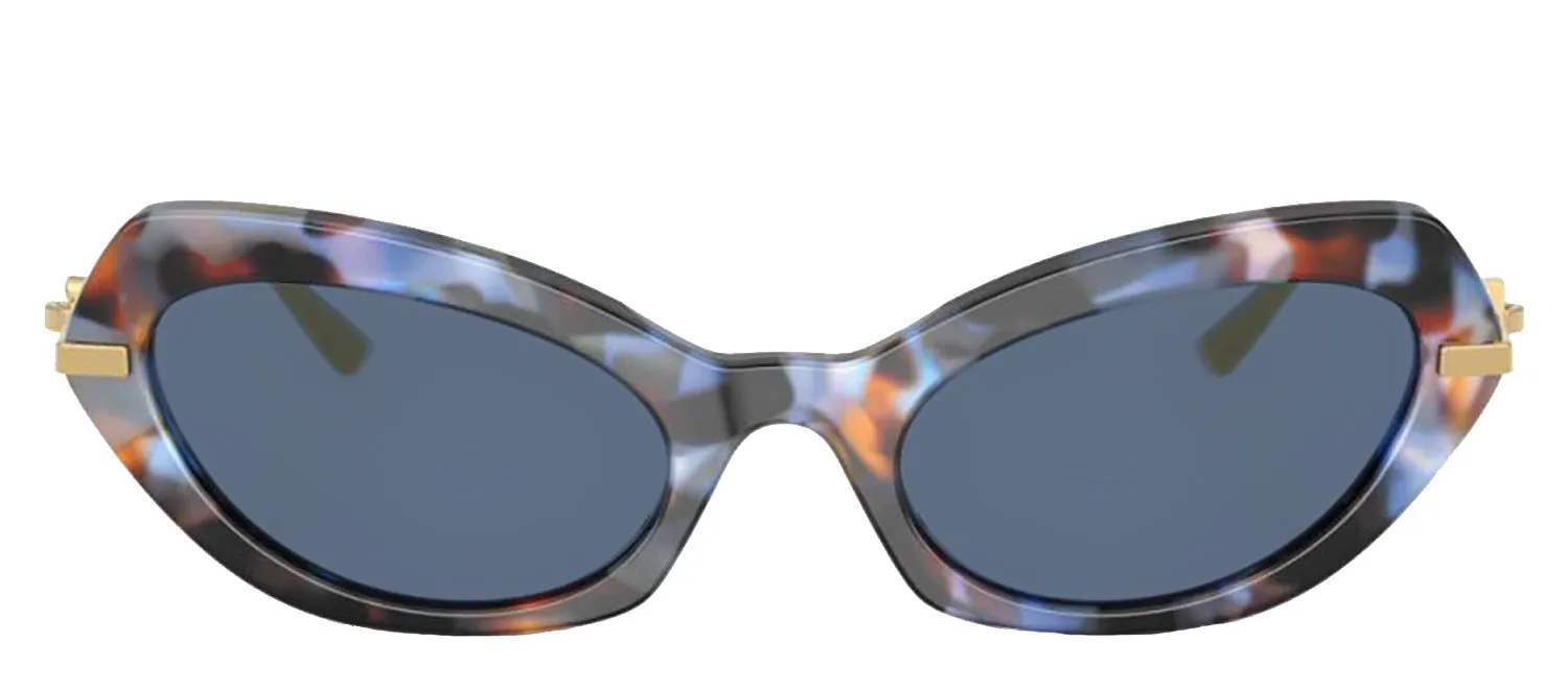 DOLCE & GABBANA DG 4473 344380 Butterfly Havana Blue Acetate Sunglasses with Blue Lens sold by Gaffos