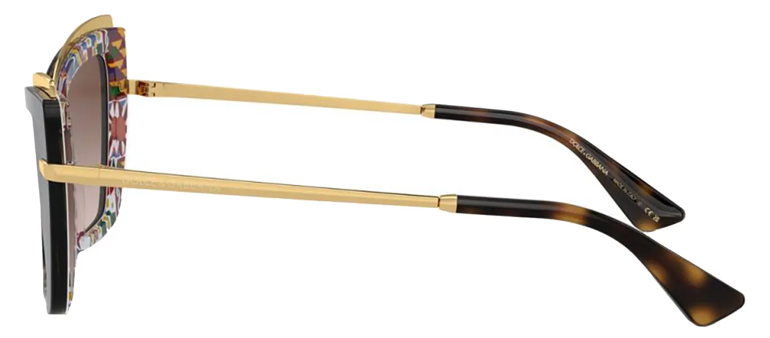 DOLCE & GABBANA DG 4472 321713 Cat Eye Havana On White Barrow Acetate Sunglasses with Gradient Brown Lens sold by Gaffos product image thumbnail 3