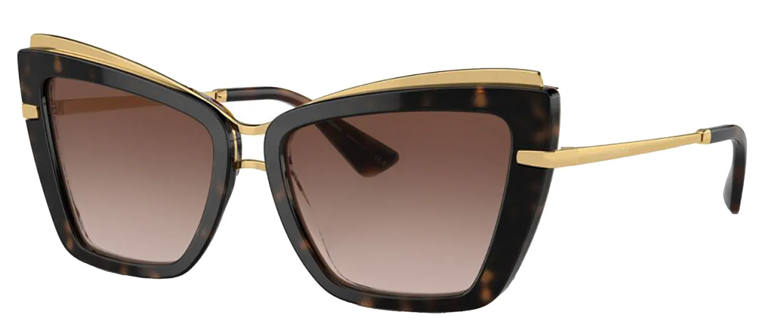 DOLCE & GABBANA DG 4472 321713 Cat Eye Havana On White Barrow Acetate Sunglasses with Gradient Brown Lens sold by Gaffos product image thumbnail 2