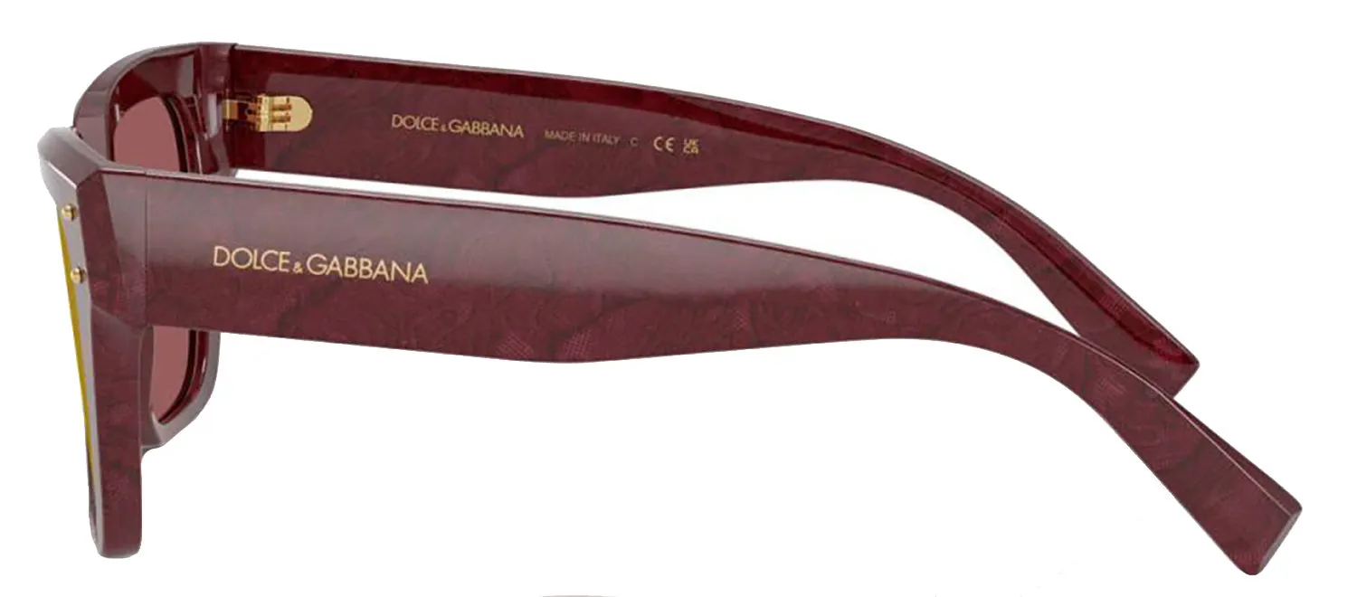 DOLCE & GABBANA DG 4471 3442D0 Square Bordeaux Lace Acetate Sunglasses with Dark Violet Mirror Red Lens sold by Gaffos product image thumbnail 3