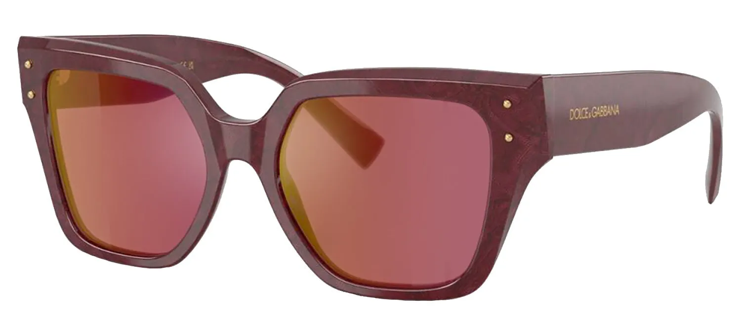 DOLCE & GABBANA DG 4471 3442D0 Square Bordeaux Lace Acetate Sunglasses with Dark Violet Mirror Red Lens sold by Gaffos product image thumbnail 2