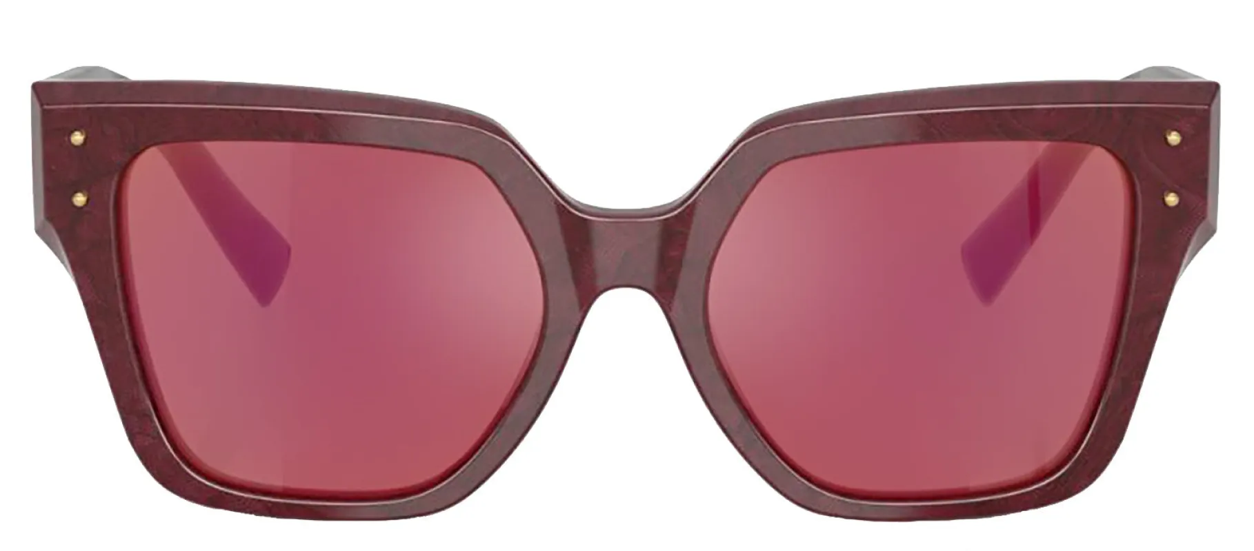 DOLCE & GABBANA DG 4471 3442D0 Square Bordeaux Lace Acetate Sunglasses with Dark Violet Mirror Red Lens sold by Gaffos