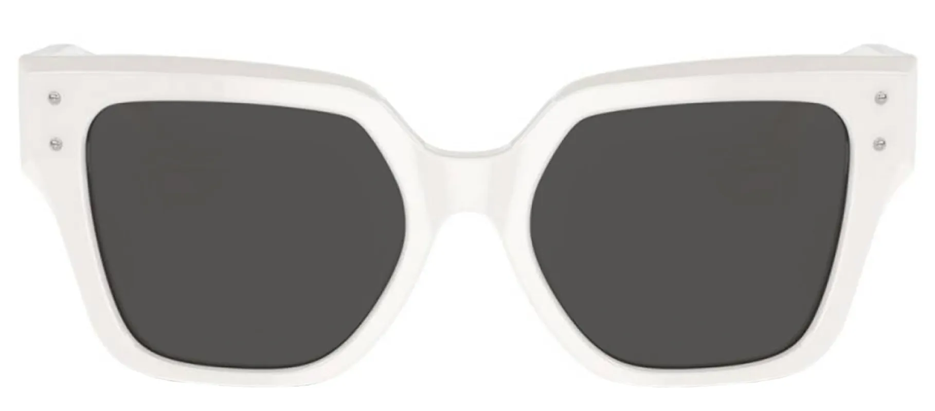 DOLCE & GABBANA DG 4471 331287 Square White Acetate Sunglasses with Dark Grey Lens made by Dolce & Gabanna