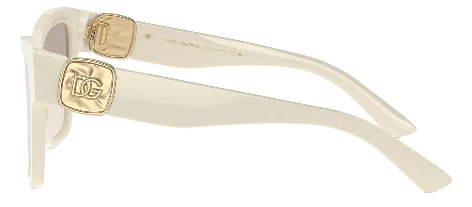 DOLCE & GABBANA DG 4470 331294 Square Cream Acetate Sunglasses with Clear Gradient Brown Mirror Silver Lens sold by Gaffos product image thumbnail 3