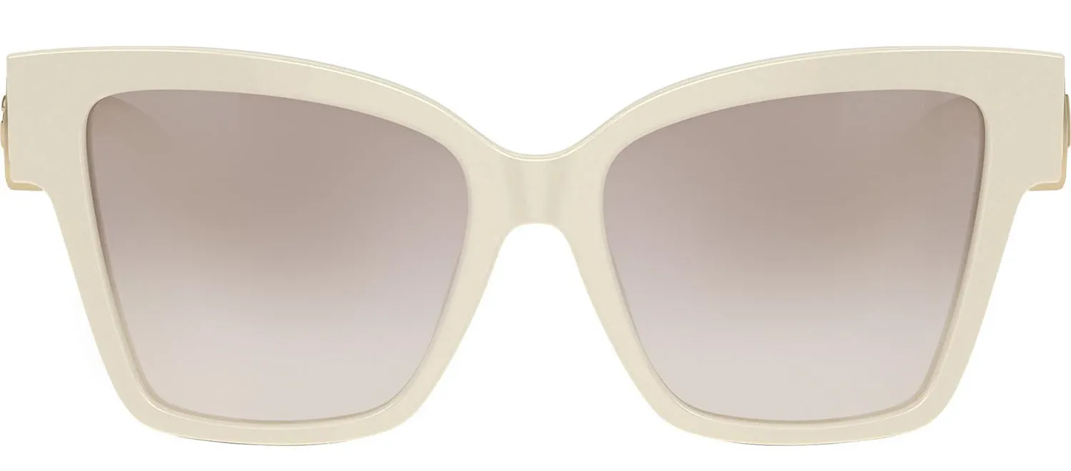 DOLCE & GABBANA DG 4470 331294 Square Cream Acetate Sunglasses with Clear Gradient Brown Mirror Silver Lens sold by Gaffos