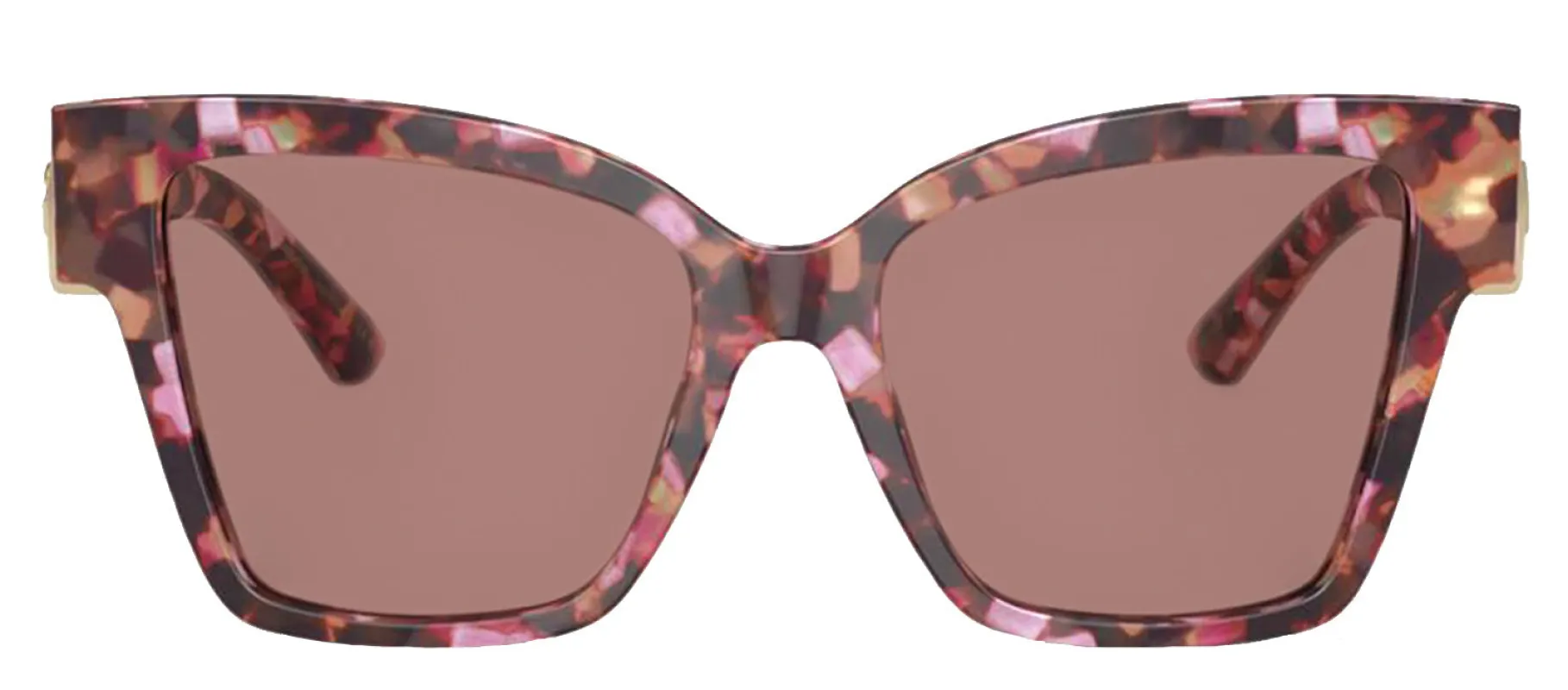 DOLCE & GABBANA DG 4470F 344073 Square Havana Pink Pearl Acetate Sunglasses with Light Brown Lens made by Dolce & Gabanna