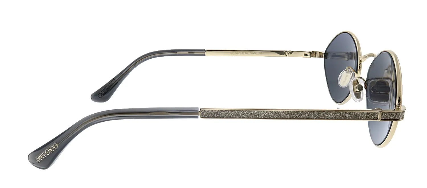 Jimmy Choo JC Sonny/S 2F7 Oval Metal Gold Sunglasses with Grey Lens sold by Gaffos product image thumbnail 3
