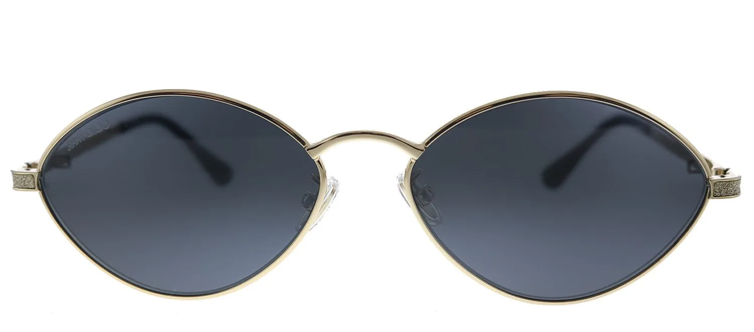 Jimmy Choo JC Sonny/S 2F7 Oval Metal Gold Sunglasses with Grey Lens sold by Gaffos