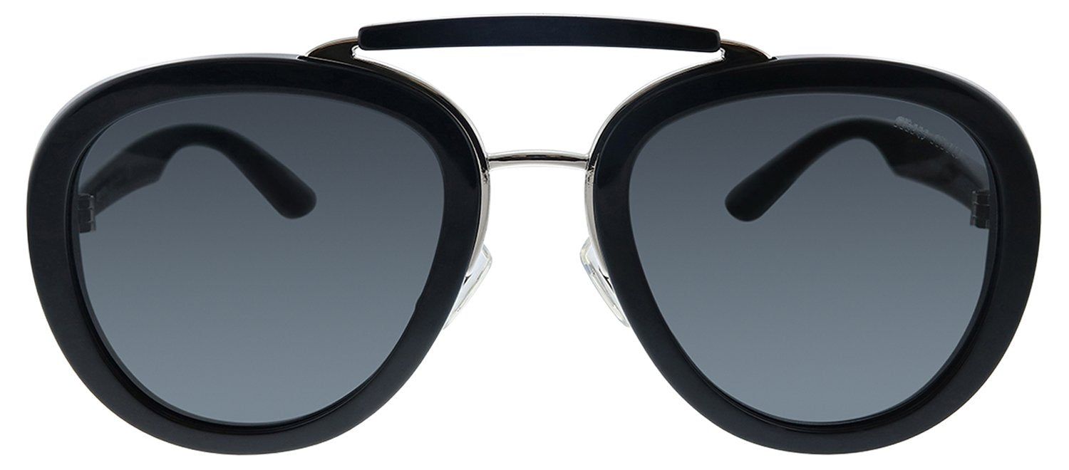 Miu Miu MU 05VS 1AB5S0 Oval Plastic Black Sunglasses with Grey Lens sold by Gaffos