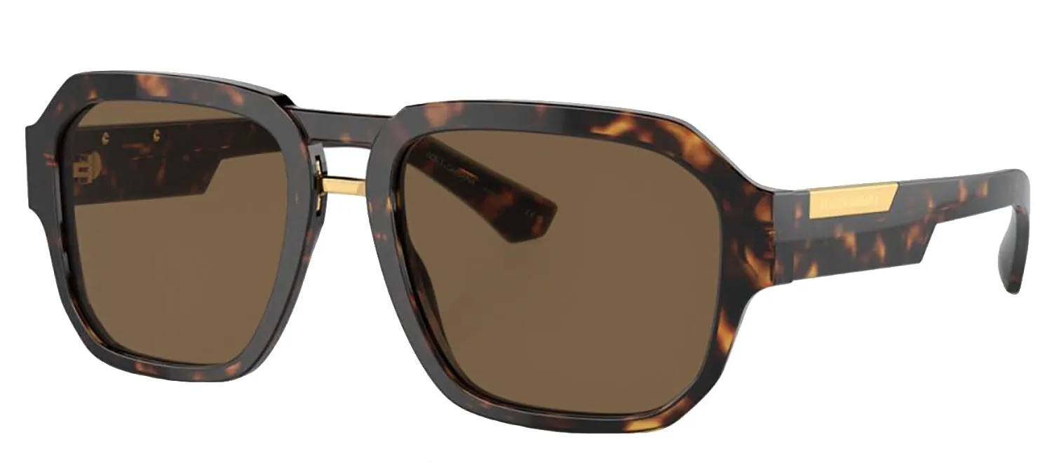 DOLCE & GABBANA DG 4464F 502/73 Pilot Havana Acetate Sunglasses with Dark Brown Lens sold by Gaffos product image thumbnail 2
