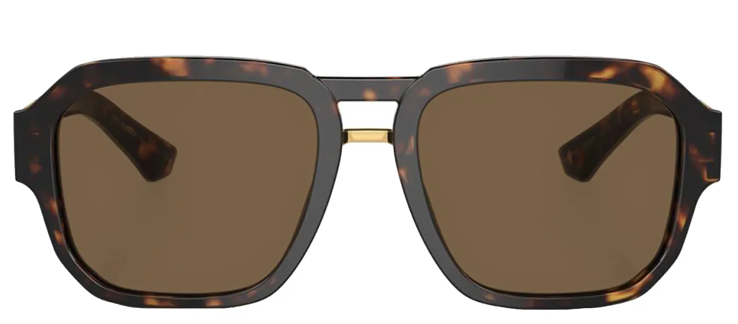 DOLCE & GABBANA DG 4464F 502/73 Pilot Havana Acetate Sunglasses with Dark Brown Lens sold by Gaffos