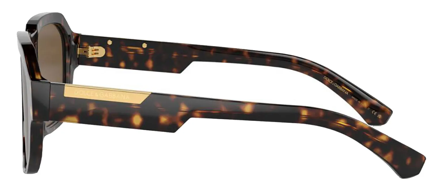 DOLCE & GABBANA DG 4464F 502/73 Pilot Havana Acetate Sunglasses with Dark Brown Lens sold by Gaffos product image thumbnail 3