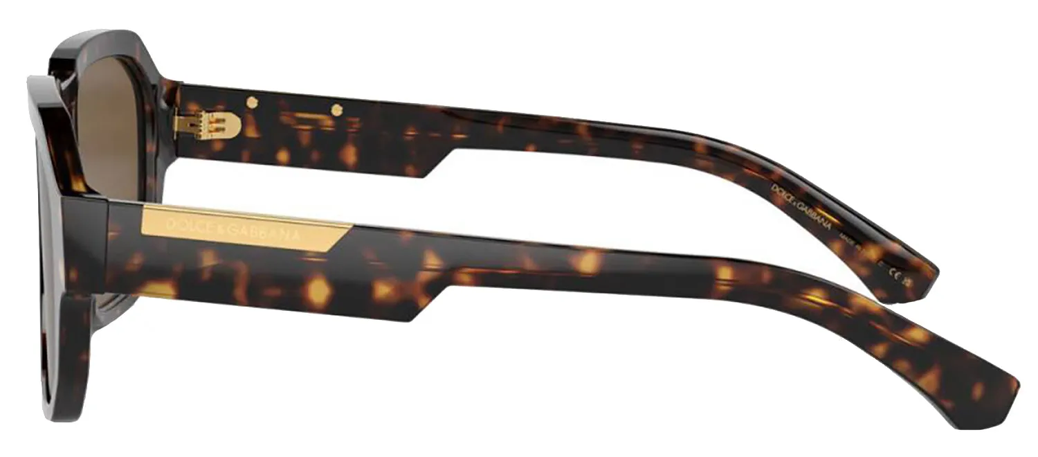 DOLCE & GABBANA DG 4464 502/73 Pilot Havana Acetate Sunglasses with Dark Brown Lens sold by Gaffos product image thumbnail 3
