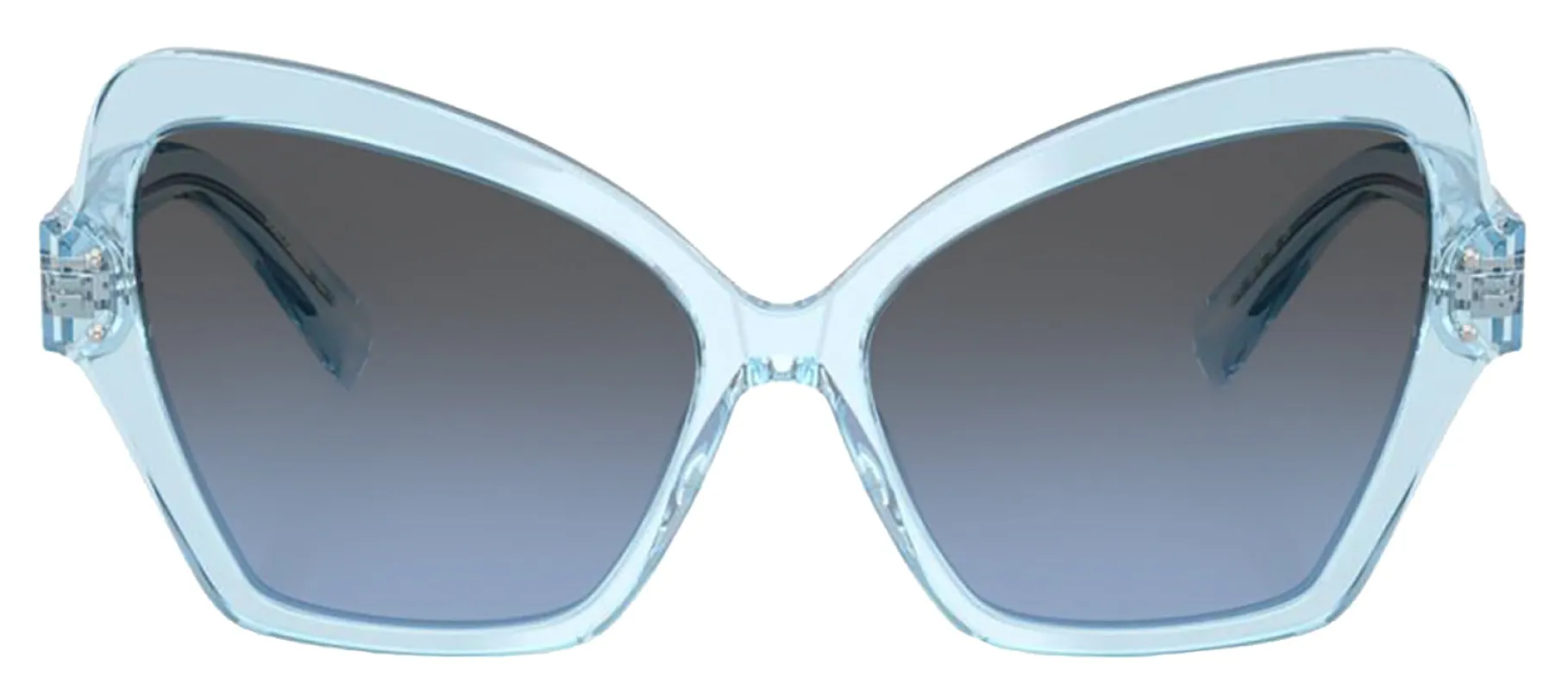 DOLCE & GABBANA DG 4463 33227C Butterfly Transparent Blue Acetate Sunglasses with Light Blue Mirror Silver Grad Lens sold by Gaffos
