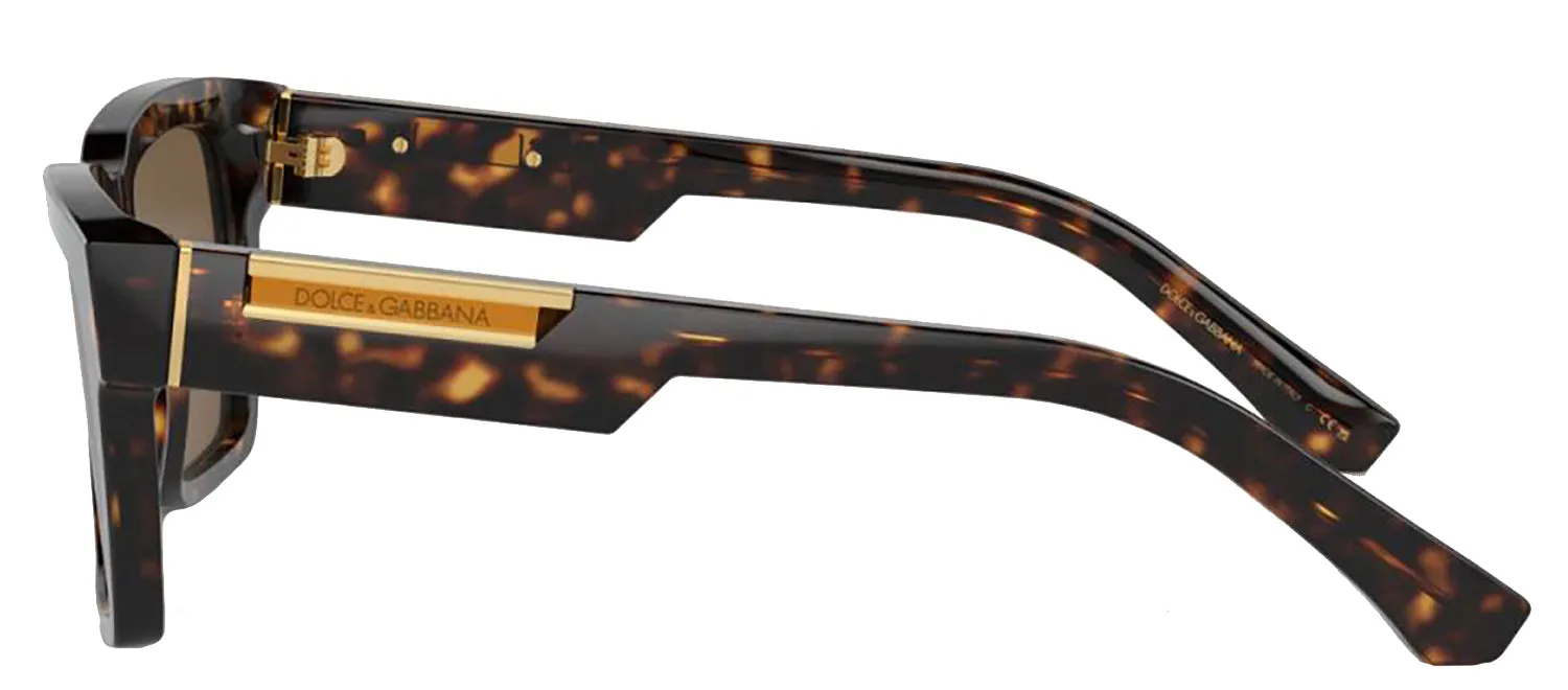 DOLCE & GABBANA DG 4465F 502/73 Pilot Havana Acetate Sunglasses with Dark Brown Lens sold by Gaffos product image thumbnail 3