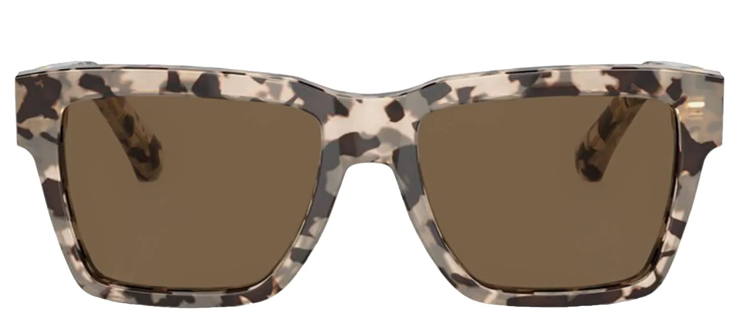 DOLCE & GABBANA DG 4465F 343473 Pilot Havana Beige Acetate Sunglasses with Dark Brown Lens sold by Gaffos