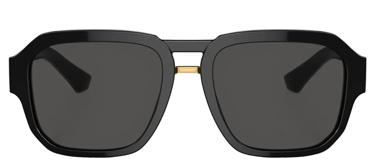 DOLCE & GABBANA DG 4464 501/87 Pilot Black Acetate Sunglasses with Dark Grey Lens sold by Gaffos