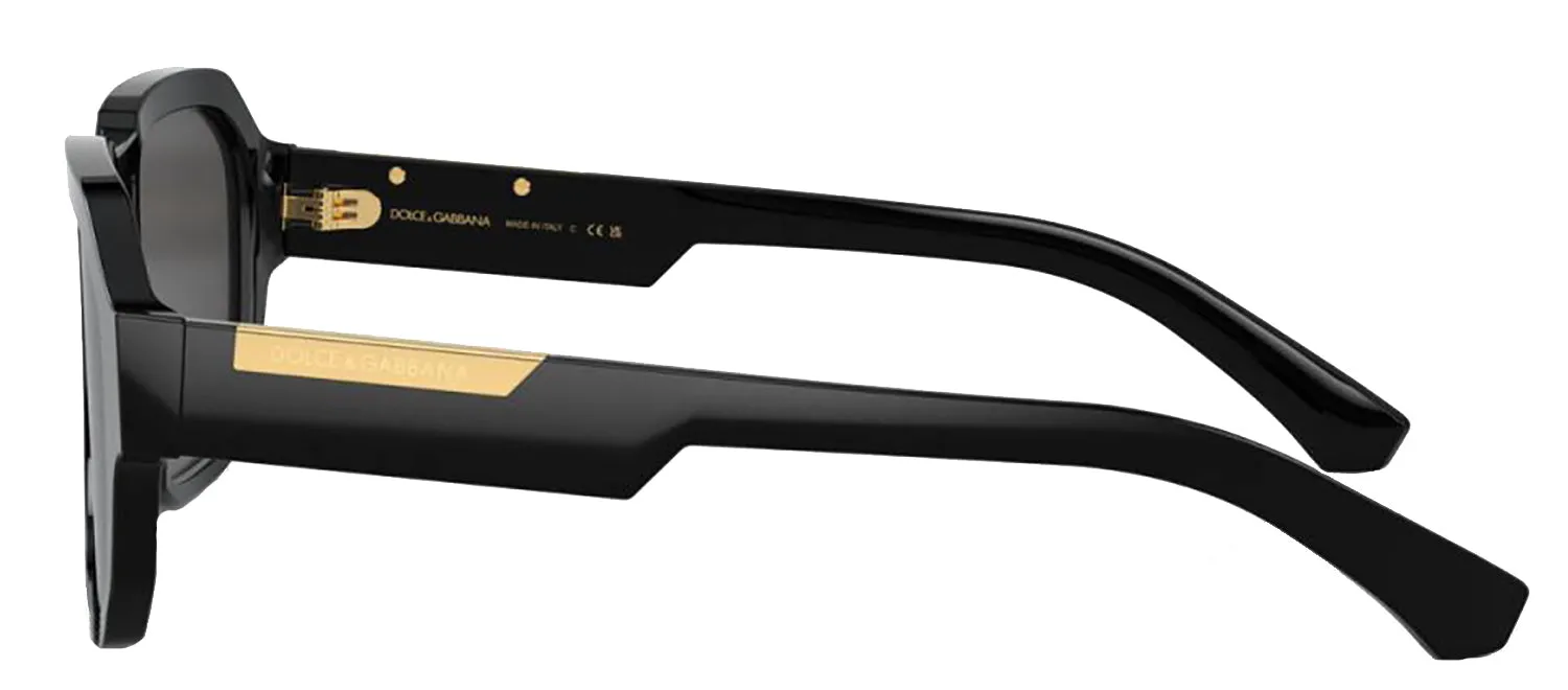DOLCE & GABBANA DG 4464F 501/87 Pilot Black Acetate Sunglasses with Dark Grey Lens sold by Gaffos product image thumbnail 3