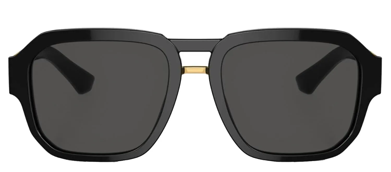 DOLCE & GABBANA DG 4464F 501/87 Pilot Black Acetate Sunglasses with Dark Grey Lens sold by Gaffos