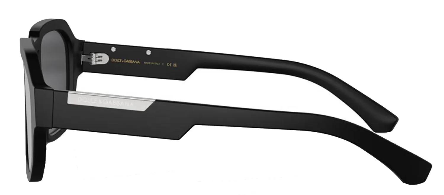 DOLCE & GABBANA DG 4464F 25256G Pilot Matte Black Acetate Sunglasses with Grey Mirror Black Lens sold by Gaffos product image thumbnail 3
