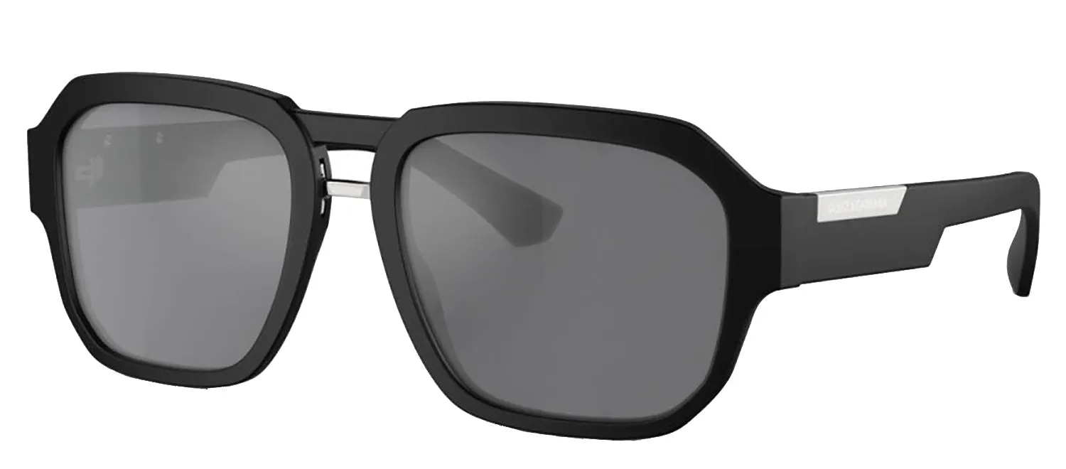 DOLCE & GABBANA DG 4464F 25256G Pilot Matte Black Acetate Sunglasses with Grey Mirror Black Lens sold by Gaffos product image thumbnail 2
