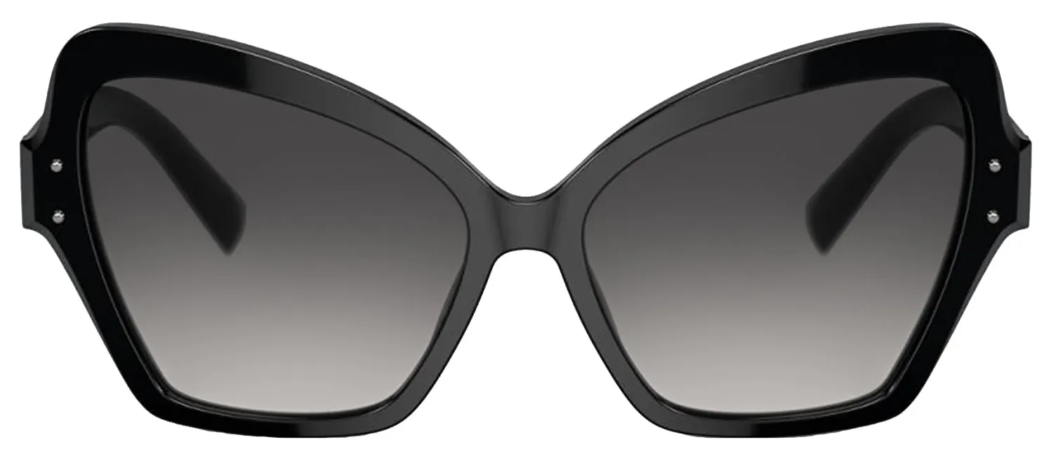 DOLCE & GABBANA DG 4463F 501/8G Butterfly Black Acetate Sunglasses with Grey Gradient Lens sold by Gaffos