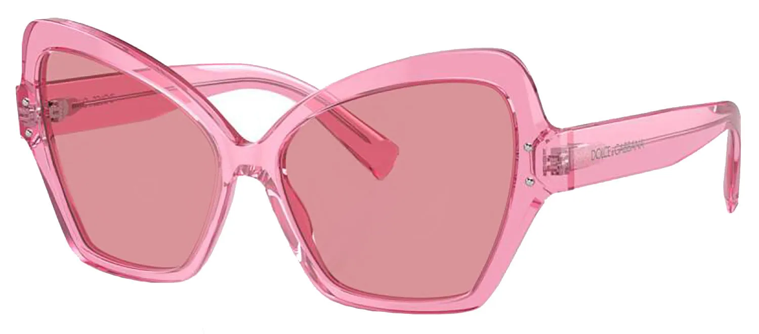 DOLCE & GABBANA DG 4463F 314830 Butterfly Transparent Pink Acetate Sunglasses with Pink Mirror Internal Silver Lens sold by Gaffos product image thumbnail 2