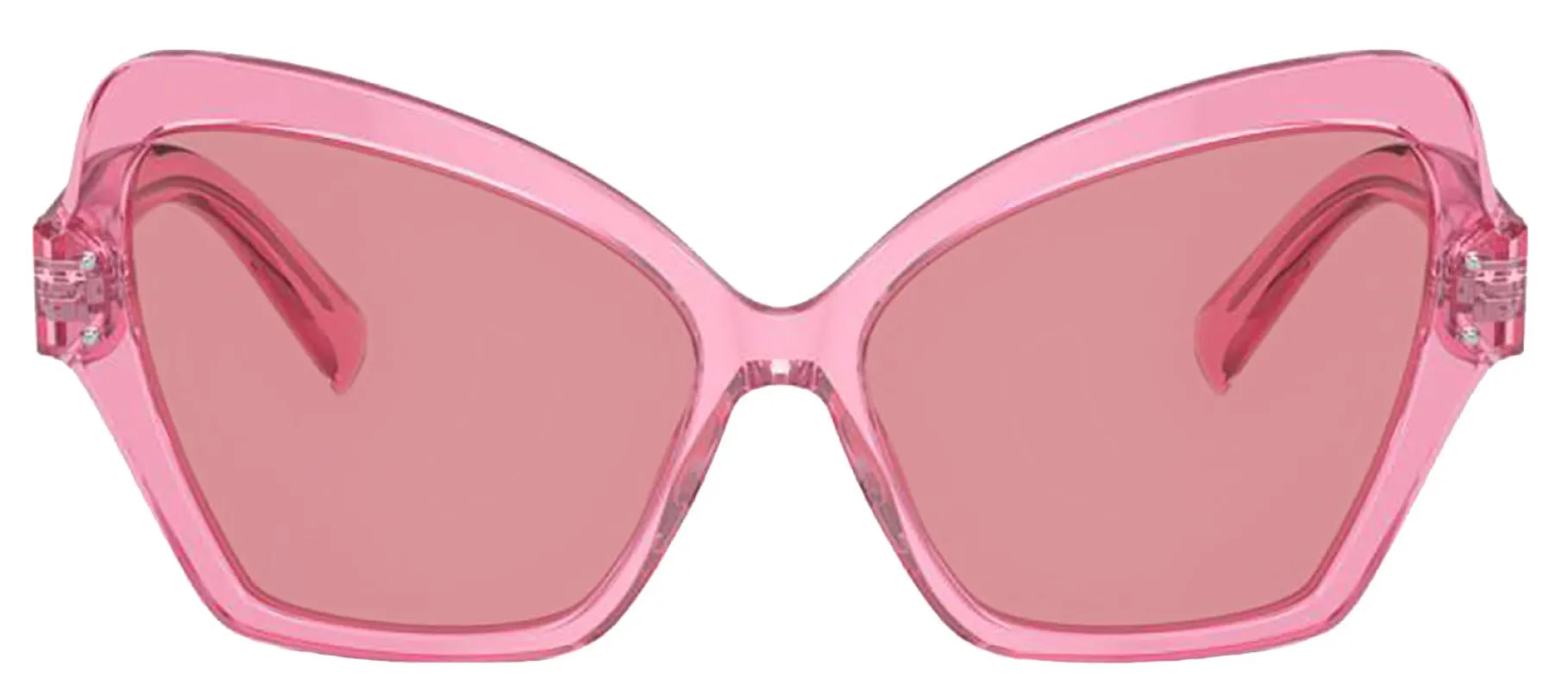 DOLCE & GABBANA DG 4463F 314830 Butterfly Transparent Pink Acetate Sunglasses with Pink Mirror Internal Silver Lens sold by Gaffos