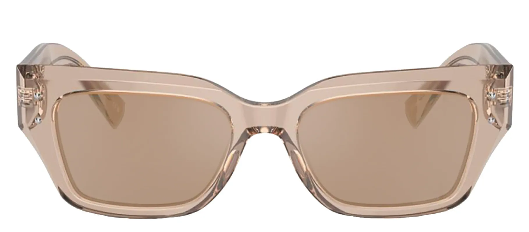 DOLCE & GABBANA DG 4462 34325A Cat Eye Transparent Camel Acetate Sunglasses with Light Brown Mirror Flash Gold Lens sold by Gaffos
