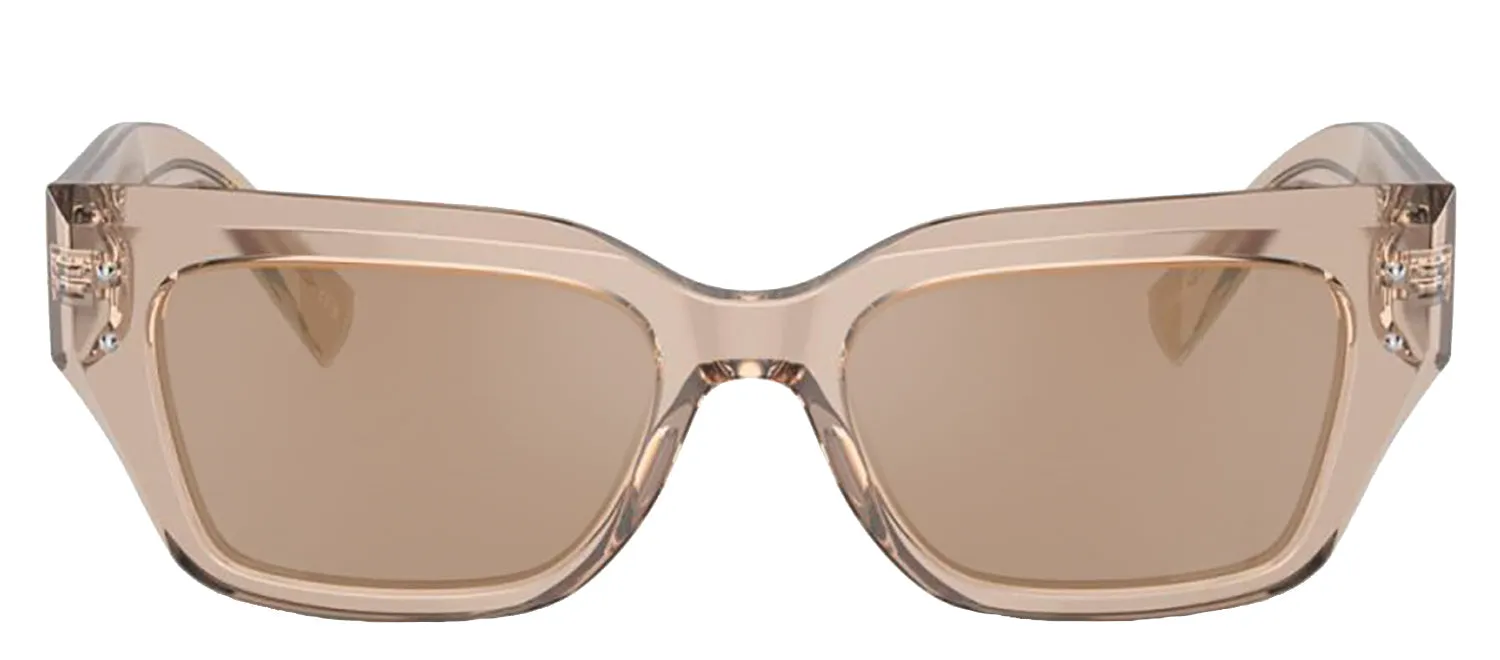 DOLCE & GABBANA DG 4462 34325A Cat Eye Transparent Camel Acetate Sunglasses with Light Brown Mirror Flash Gold Lens sold by Gaffos