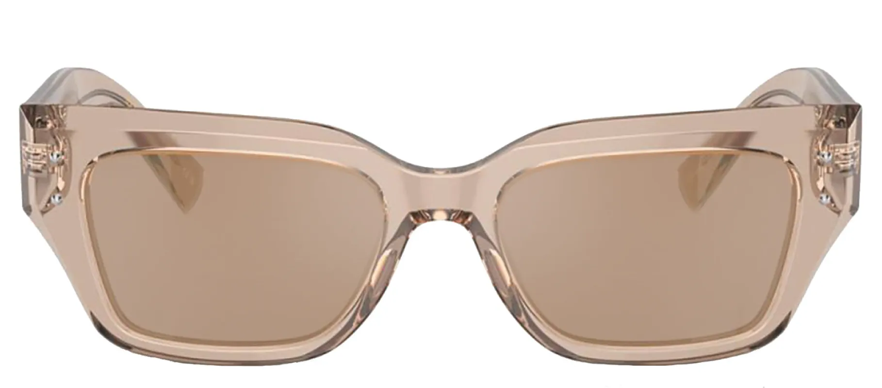 DOLCE & GABBANA DG 4462F 34325A Cat Eye Transparent Camel Acetate Sunglasses with Light Brown Mirror Flash Gold Lens sold by Gaffos