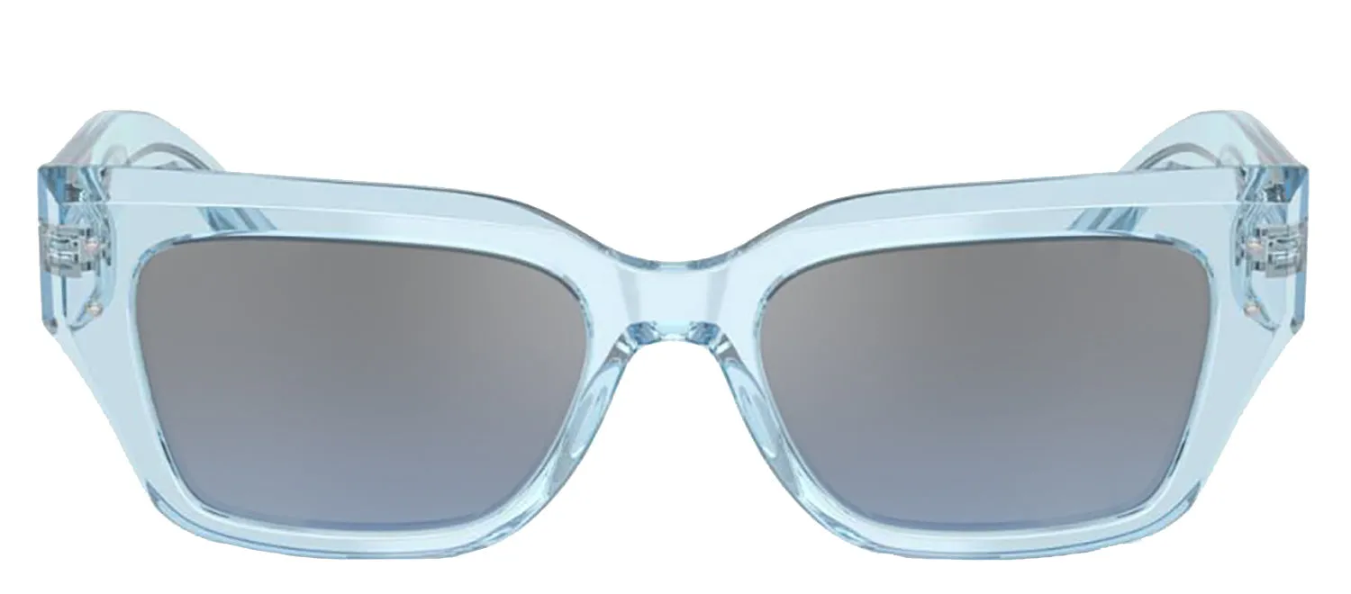 DOLCE & GABBANA DG 4462 33227C Cat Eye Transparent Blue Acetate Sunglasses with Light Blue Mirror Silver Grad Lens sold by Gaffos