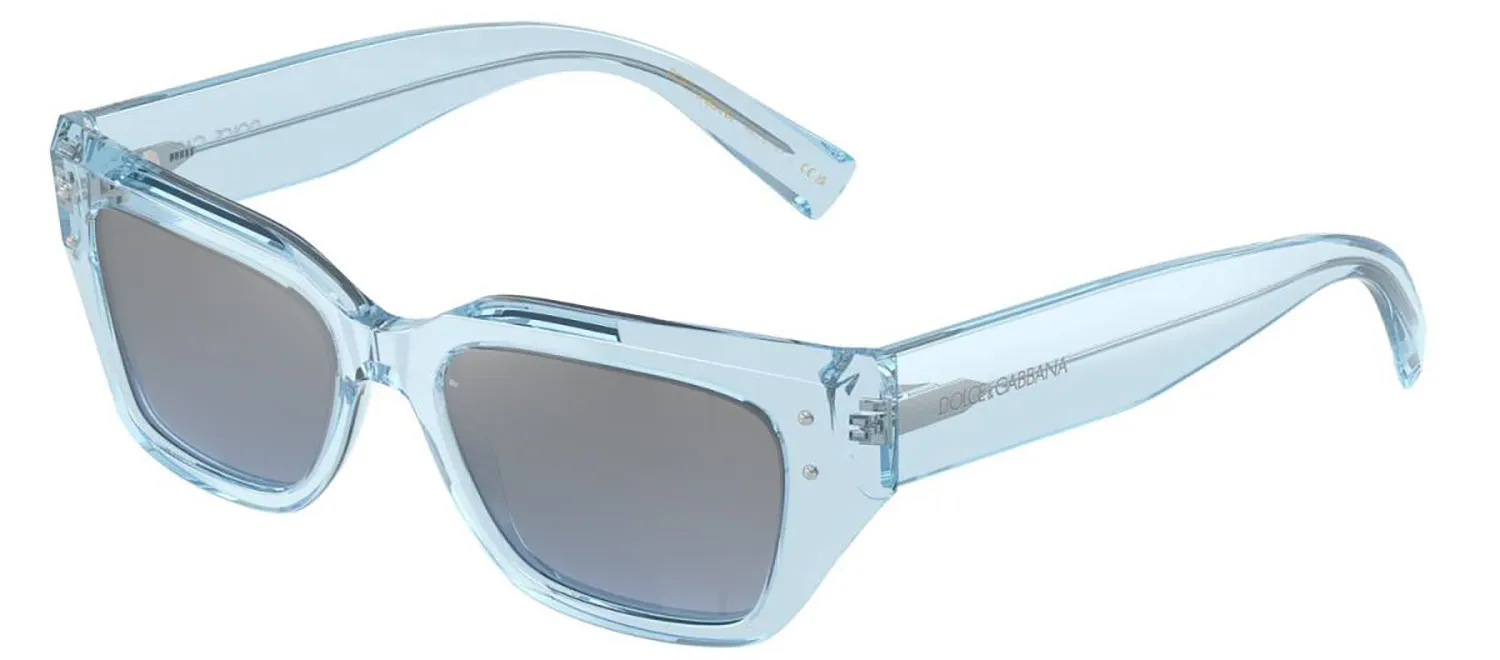 DOLCE & GABBANA DG 4462 33227C Cat Eye Transparent Blue Acetate Sunglasses with Light Blue Mirror Silver Grad Lens sold by Gaffos product image thumbnail 2
