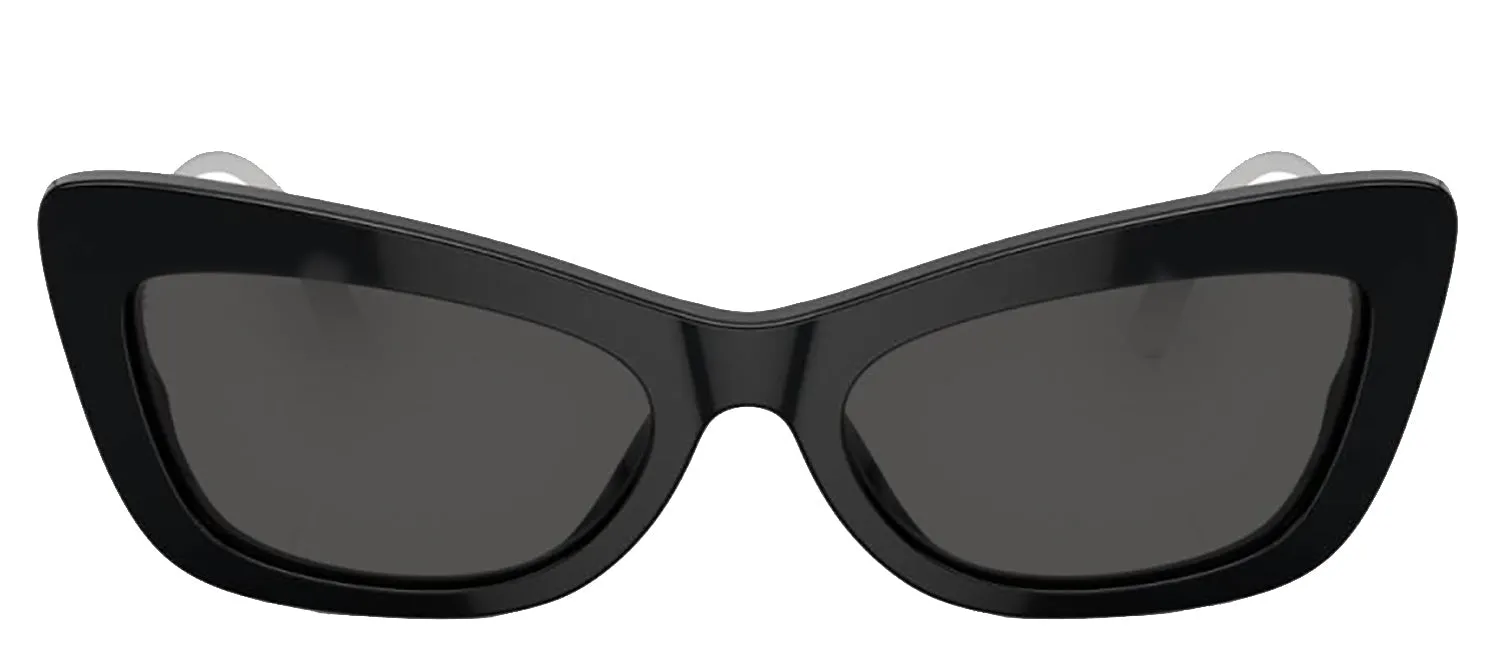 DOLCE & GABBANA DG 4467B 501/87 Cat Eye Black Acetate Sunglasses with Dark Grey Lens sold by Gaffos