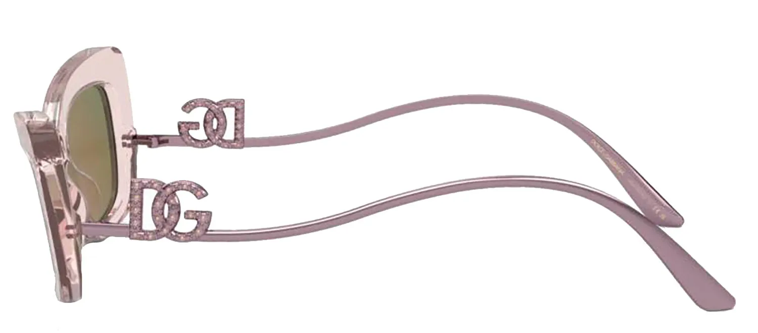 DOLCE & GABBANA DG 4467B 31486X Cat Eye Transparent Rose Acetate Sunglasses with Light Brown Mirror Pink Lens sold by Gaffos product image thumbnail 3