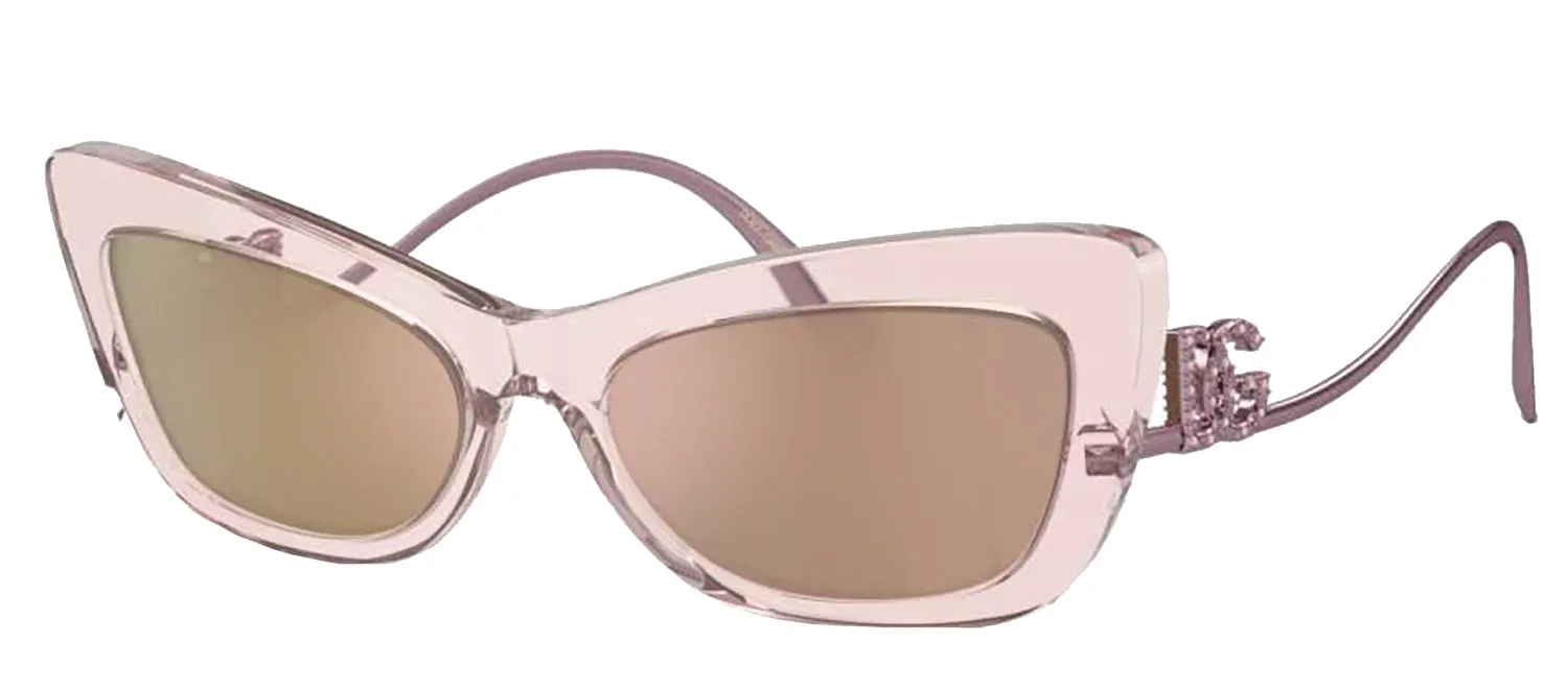 DOLCE & GABBANA DG 4467B 31486X Cat Eye Transparent Rose Acetate Sunglasses with Light Brown Mirror Pink Lens sold by Gaffos product image thumbnail 2