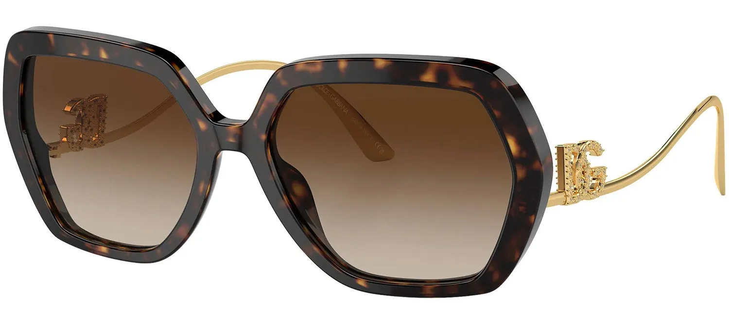 DOLCE & GABBANA DG 4468BF 502/13 Irregular Havana Acetate Sunglasses with Gradient Brown Lens sold by Gaffos product image thumbnail 2