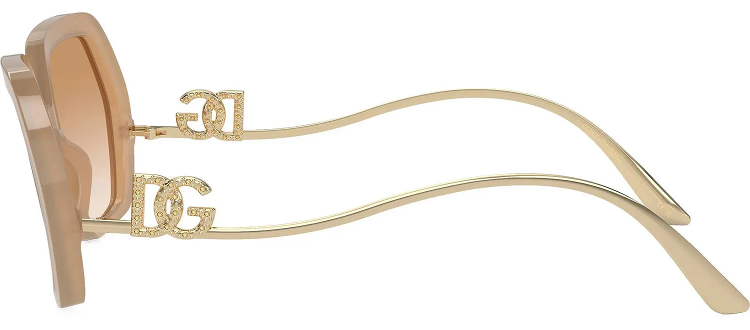 DOLCE & GABBANA DG 4468BF 34373B Irregular Opal Beige Acetate Sunglasses with Clear Gradient Light Brown Lens sold by Gaffos product image thumbnail 3