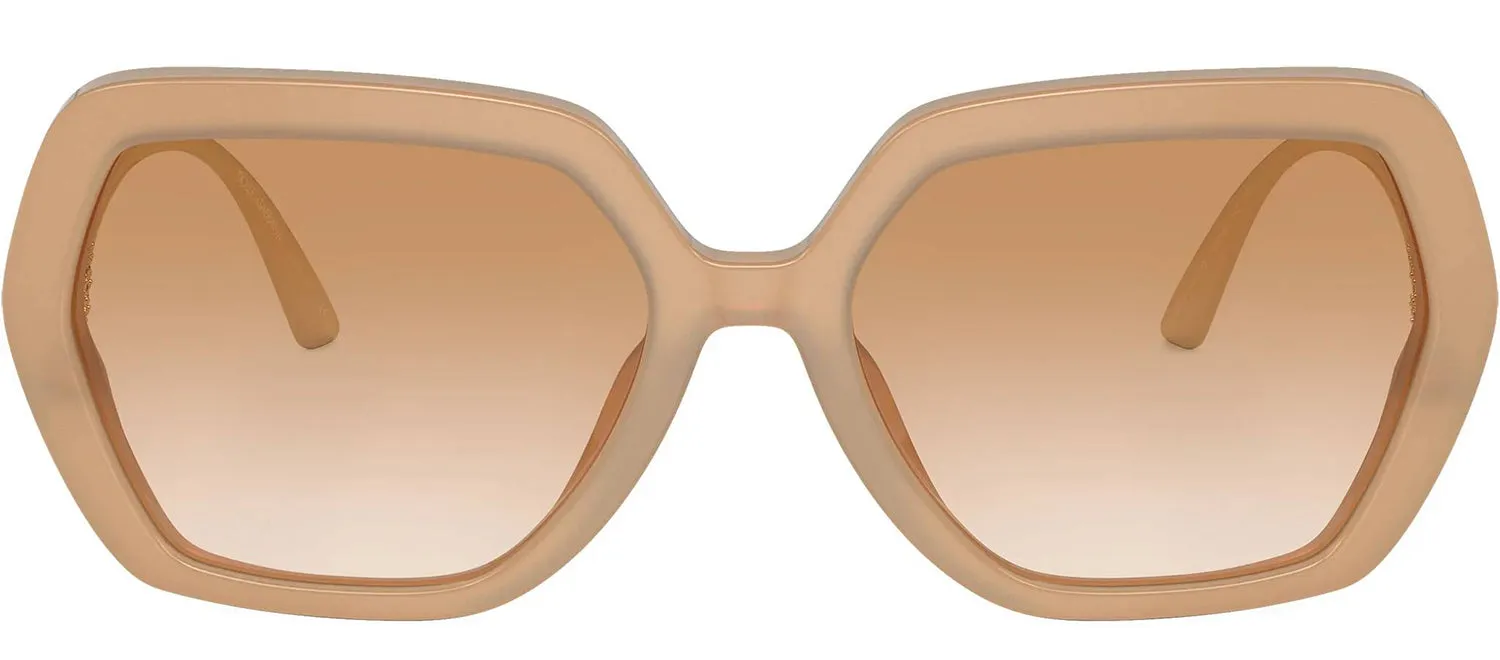 DOLCE & GABBANA DG 4468BF 34373B Irregular Opal Beige Acetate Sunglasses with Clear Gradient Light Brown Lens sold by Gaffos
